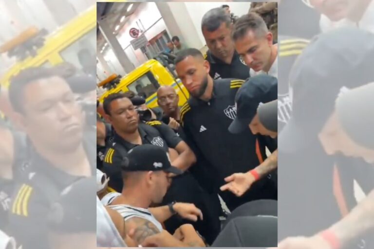 Torcida do Atlético-MG cobra jogadores em aeroporto após derrota