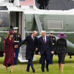 Trump é recebido pelo rei Charles ao chegar ao Castelo de Windsor