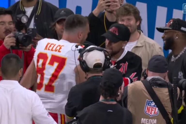 Vídeo: Neymar cumprimenta Travis Kelce, noivo de Taylor Swift