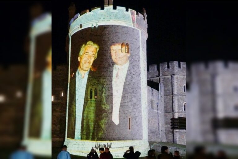 Ato projeta imagens de Epstein e Trump no Castelo de Windsor. Vídeo