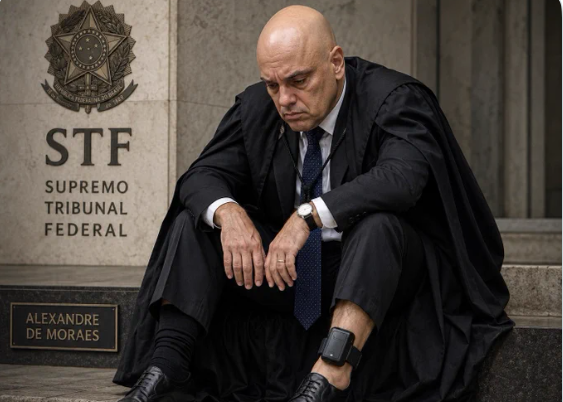 Aliado de Trump publica imagem com Alexandre de Moraes usando tornozeleira em meio à crise no STF